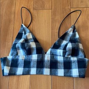 Triangle bra letter - black and cream gingham - s